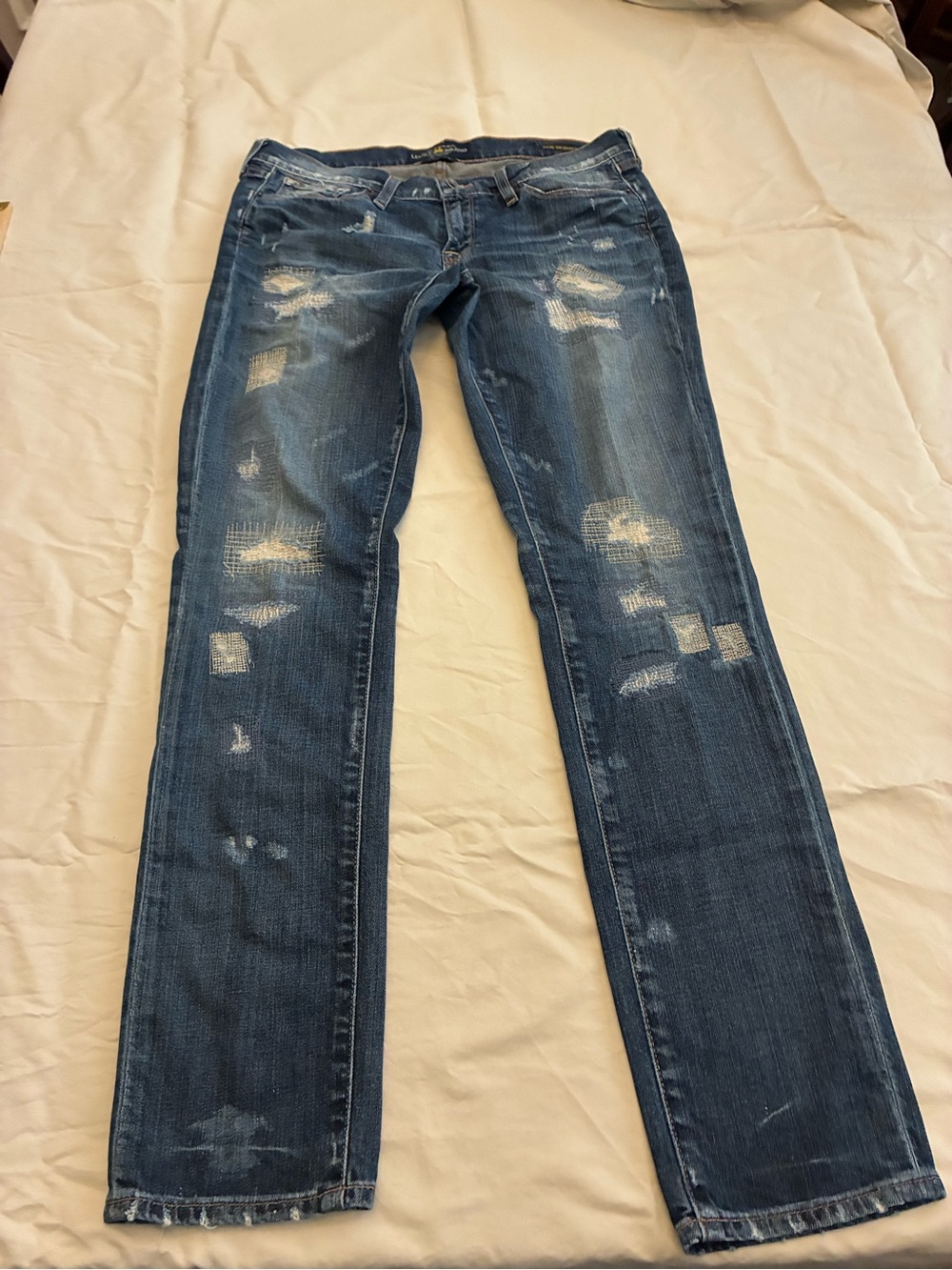 Lucky Brand Zoe Skinny Distressed Women's Blue Boot Cut Jeans Size 10/30